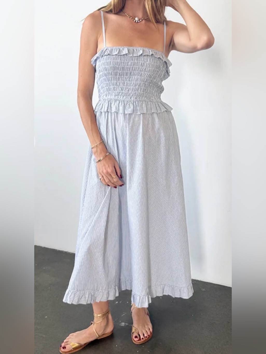 Nwt Ciao Lucia Karine Stripe Cotton Dress Size L